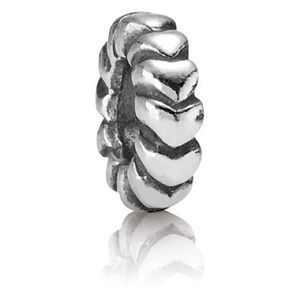 Heart Row Spacer Retired Pandora Charm S925 ALE 790204
